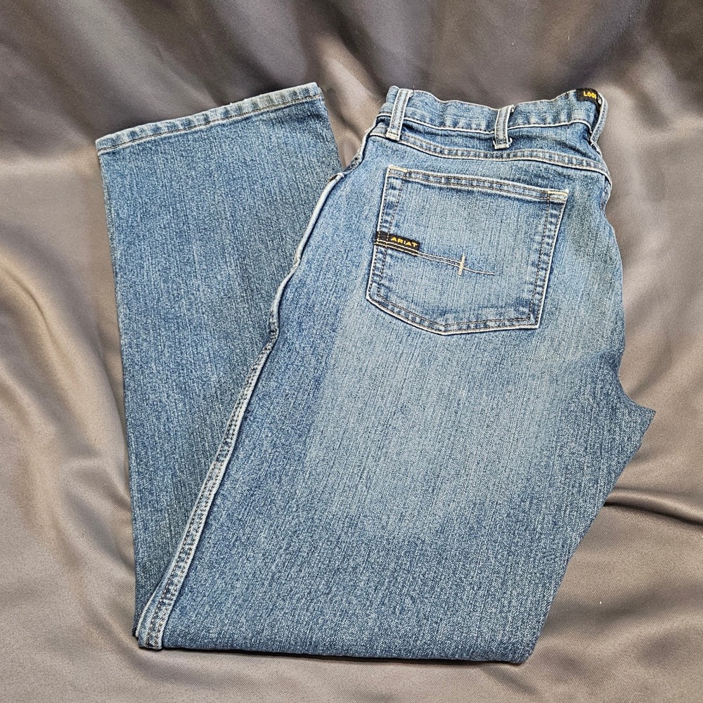 Ariat Rebar M4 Low Rise Bootcut Jeans Mens 32x32 Medium Wash Denim 10016221